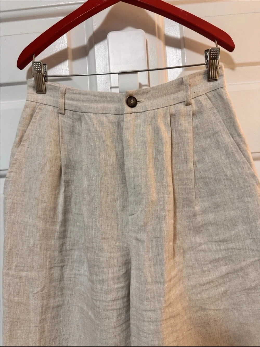 Reformation Mason Linen Pants in Oatmeal Size 2 NWOT